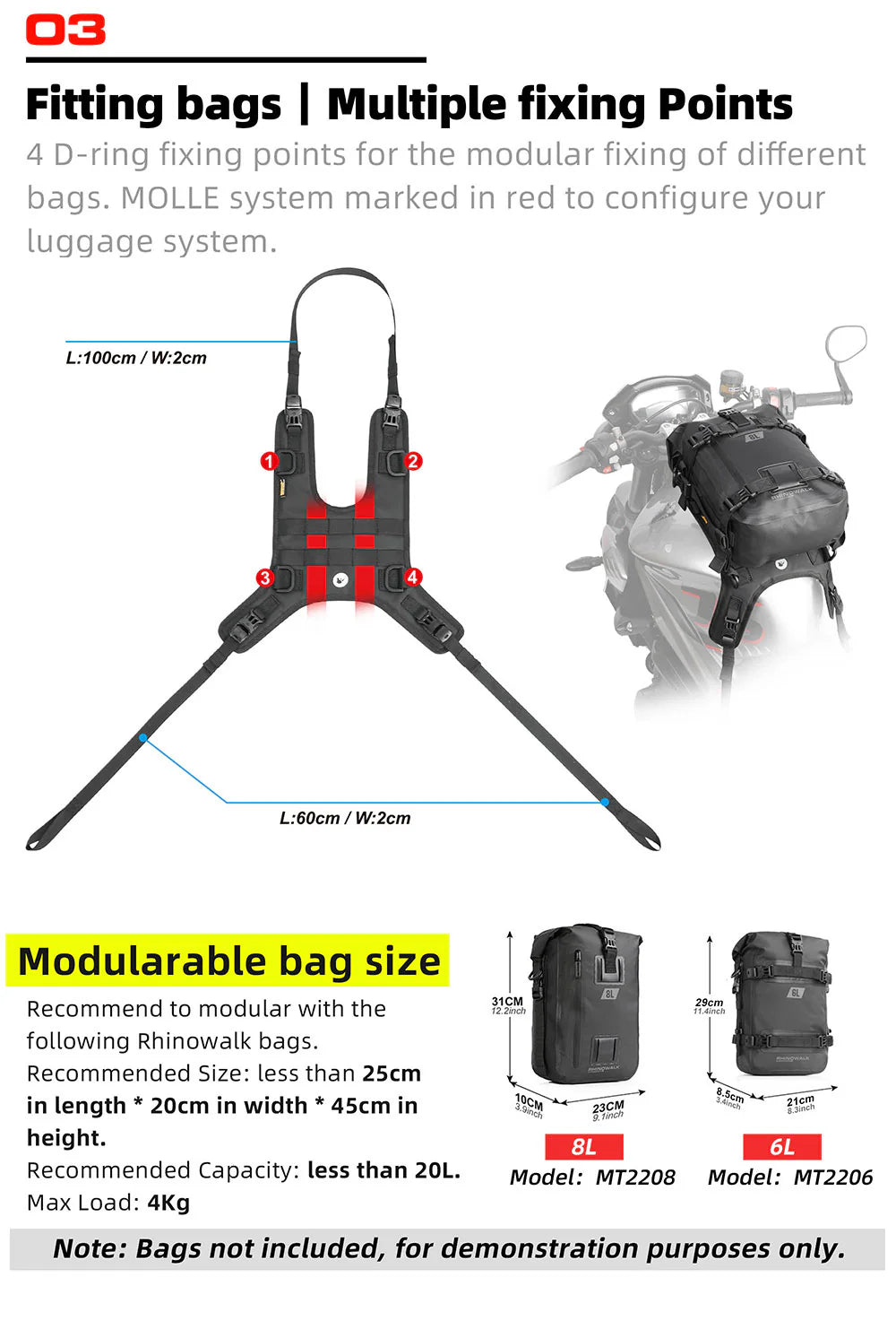 Motorcycle Tank Bag Portable Motor Accessory For Universal Motor Cross Fuel Tank Kit Installation Accessories Motor Front Bag (MT001A)